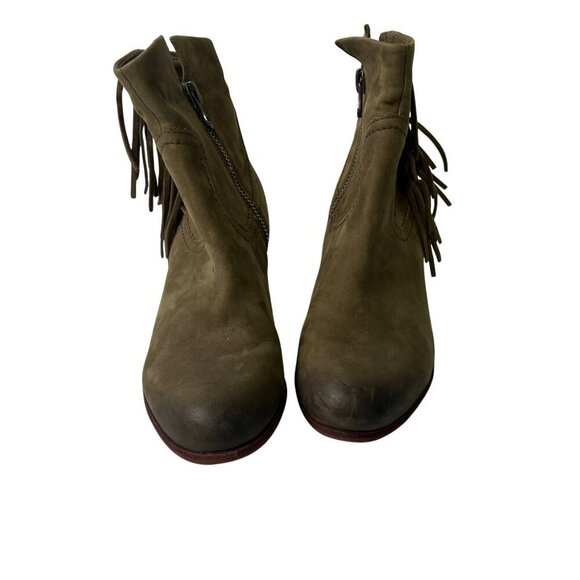 Sam Edelman | Women's "Louie" Olive Green Suede Fringe Ankle Boots Size 9.5 - Picture 3 of 13